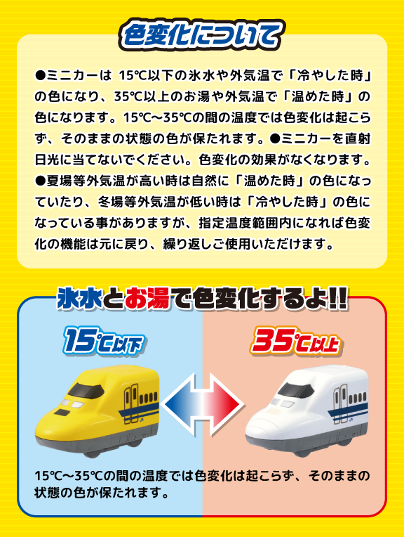 おふろDEミニカー　923形新幹線 ドクターイエロー/700系新幹線