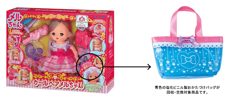 青色の塩化ビニル製バッグ